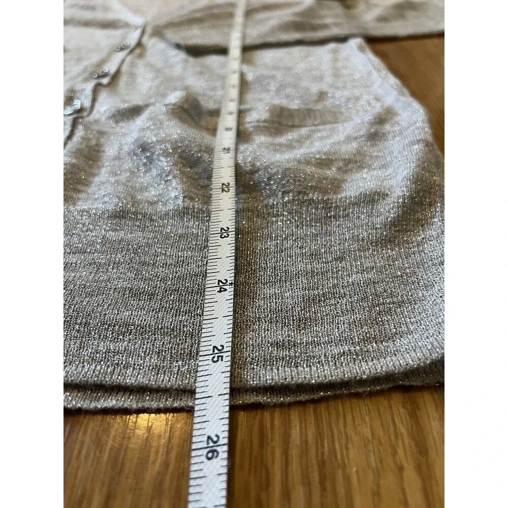 COPY - J Crew Gold Metallic V Neck Semi Sheer Button Down Cardigan Size XXS